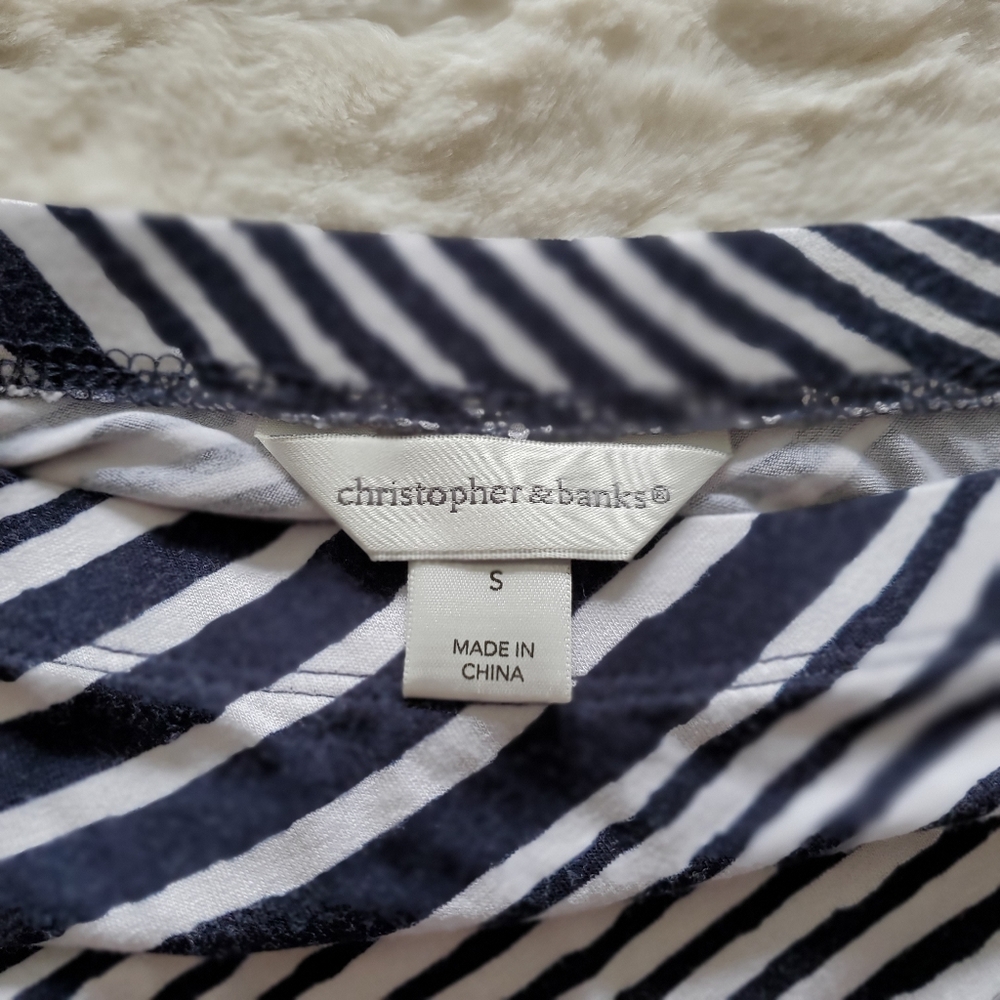 Christopher & Banks Navy & White Striped Maxi - Picture 3 of 6